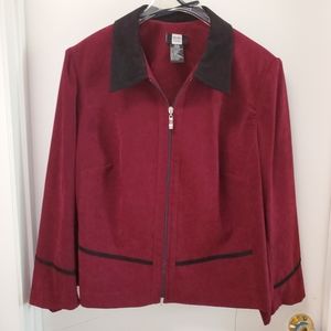 Beautiful burgundy light suede 26W suit jacket